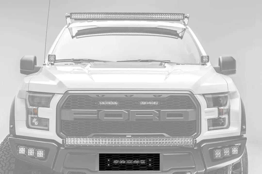 Z415661-KIT – T-REX Light Bar, LED 10 Inch Length CREE LED 5 Watt Chip 50 Watt Combo Beam 4851 Lumens Clear Lens Blac...